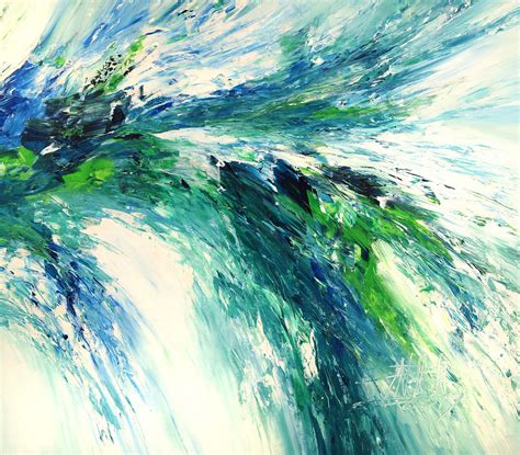 Green And Blue artwork - large abstract painting art for sale