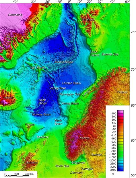 Bathymetry and topography map of the NE Atlantic. The 250 Â 250 m grid... | Download Scientific ...