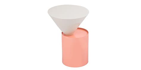 Buy Meridian DAMON 267-C Coffee Table Set 2 Pcs in White, Pink, Metal online