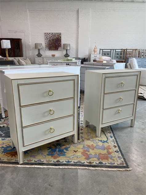 NEW – white and gold 3 drawer night stand – – Poppy's of Macon