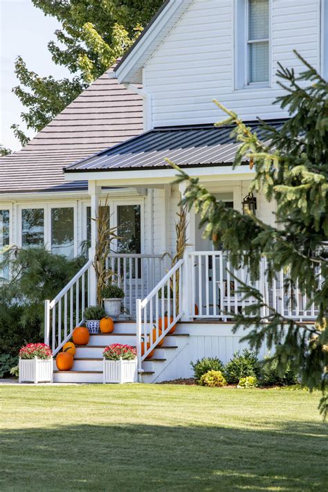 Classic Farmhouse Fall Front Porch - The Creek Line House