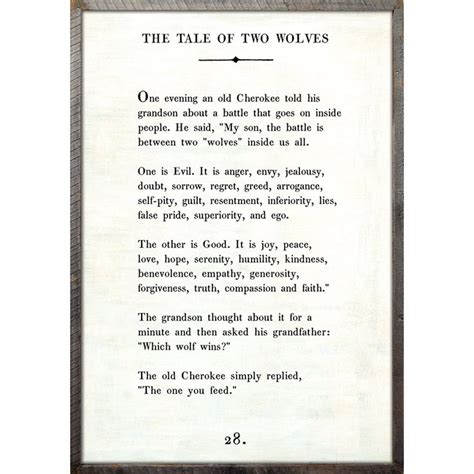 The Tale of Two Wolves - Book Collection Art Print - 3' x 4' / White ...