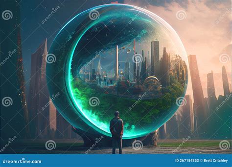 Futuristic Dystopian World City Concept Stock Illustration ...