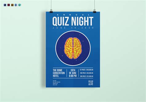 Quiz Night Poster Design Template in PSD, Word, Publisher, Illustrator ...