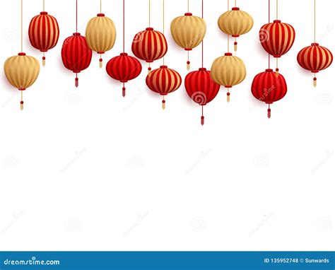 Chinese New Year Decorative Paper Lanterns. Stock Vector - Illustration of abstract, design ...