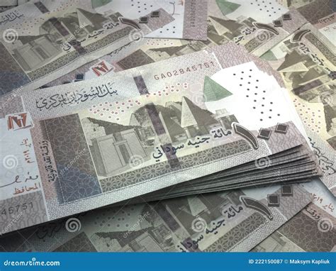 Sudanese Money. Sudanese Pound Banknotes. 100 SDG Pounds Bills Royalty ...