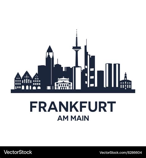 Frankfurt skyline emblem Royalty Free Vector Image