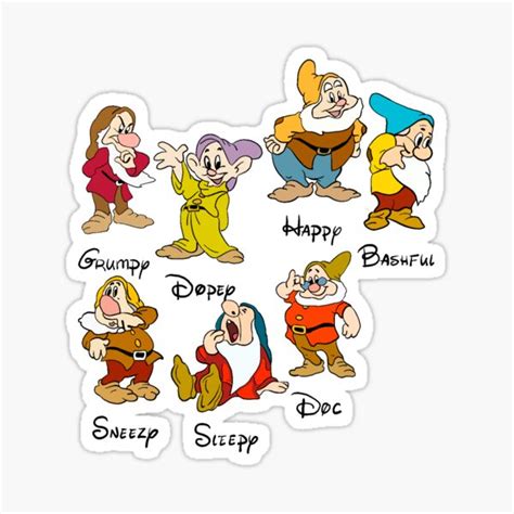 "7 Dwarfs" Sticker for Sale by allegraravitz | Redbubble