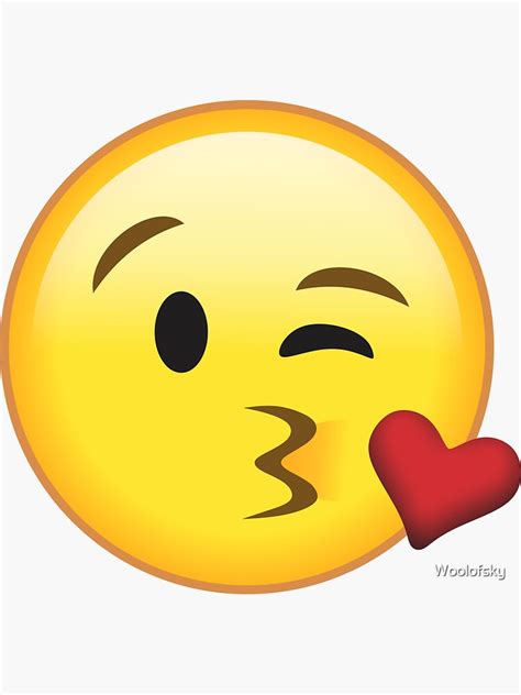 "Kissing Heart Emoji Design " Sticker for Sale by Woolofsky | Redbubble