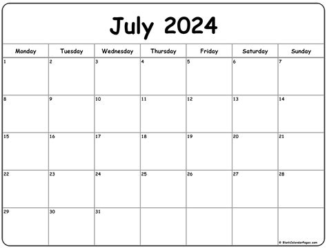 Printable Calendar July 2023 - Printable Template Calendar