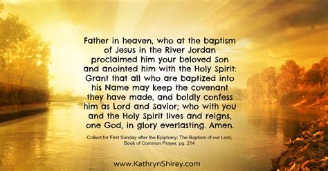 Prayer for the 1st Sunday After Epiphany: The Baptism of our Lord | Prayer & Possibilities