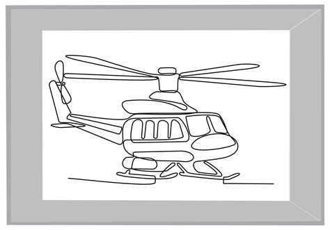 helicopter continuous line art 12744829 Vector Art at Vecteezy