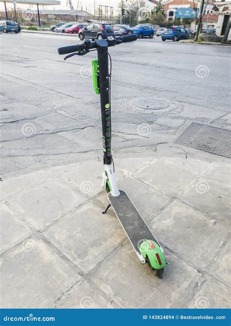 Parked Lime Electric Scooter Rental without Passenger. Stock Photo - Image of lifestyle, outdoor ...