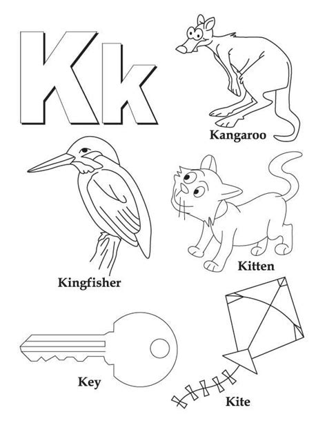 Letter K coloring pages to download and print for free