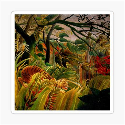 "Henri Rousseau tiger painting" Sticker for Sale by greenerfields ...