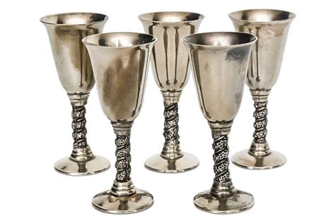 Companies Estate Sales - Set of Five (5) LEMSA Silver Plate Cordials