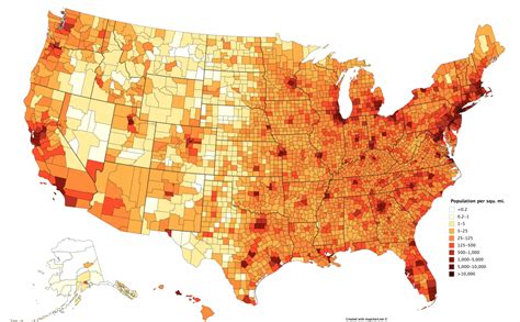 Population Density Of The Uscounty [3672X2540] : Mapporn - Texas ...