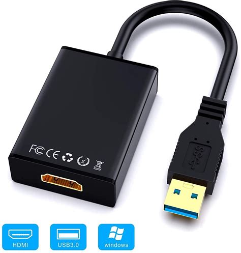 USB to HDMI Adapter, USB 3.0/2.0 to HDMI 1080P Video Graphics Cable ...