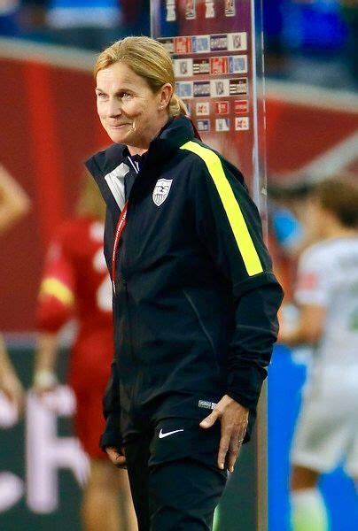 USWNT head coach Jill Ellis smiles before being interviewed after the United States 3-1 victory ...