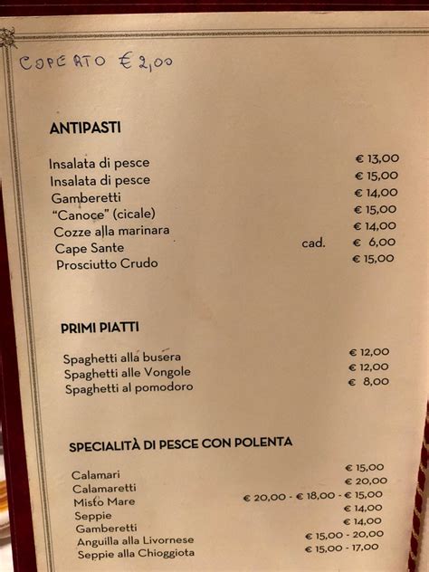 Menu da Bar Ristorante Tre Scalini, Portogruaro