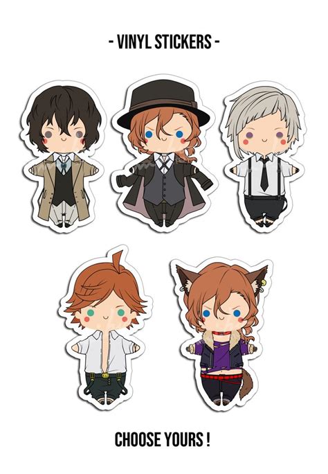 BSD - Vinyl Stickers | Anime stickers, Anime printables, Vinyl sticker