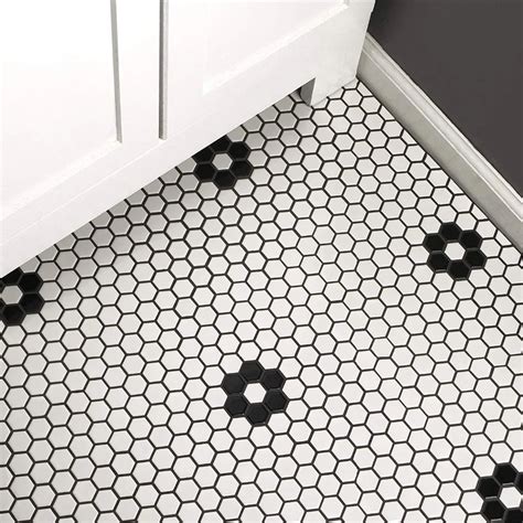 Mosaic Floor Tiles Black And White : 40 Black White Bathroom Design And ...