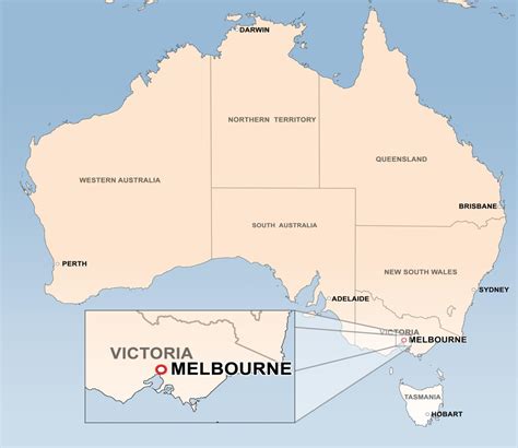 Melbourne Australia map - Map of Melbourne Australia (Australia)