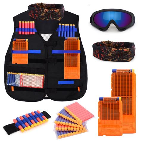 Buy Kids Vest Kit for Nerf N-strike Elite Series with 50 Bullets Refill Darts + 2 Reload Clips ...