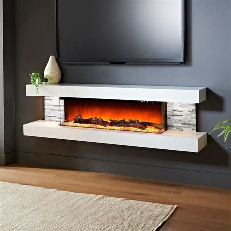 Evolution Fires EFV72W Vegas 72-Inch Wall Mount Electric Fireplace - White : BBQGuys