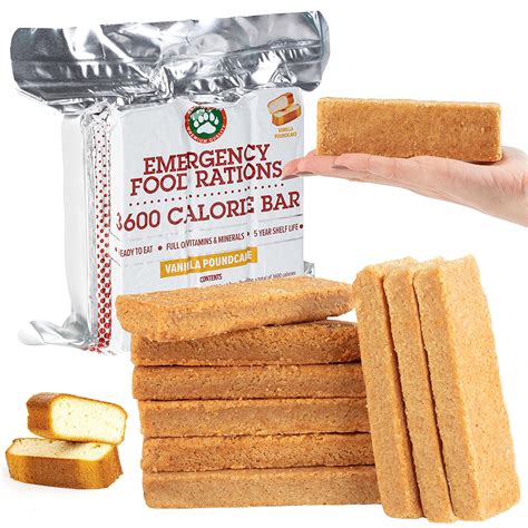 Amazon.com: Grizzly Gear Emergency Food Rations- 3600 Calorie Bar (Vanilla Poundcake) - 3 Day ...