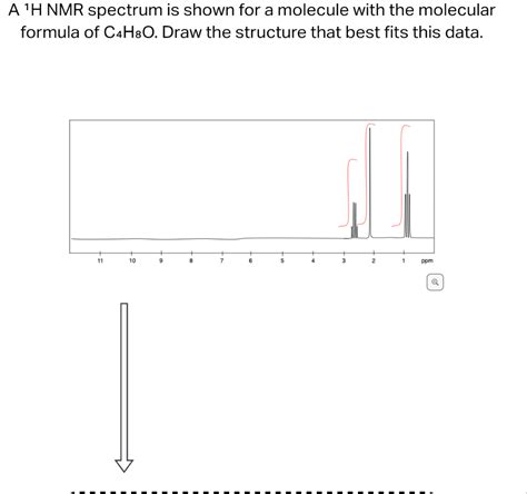 Solved A 1H NMR spectrum is shown for a molecule with the | Chegg.com