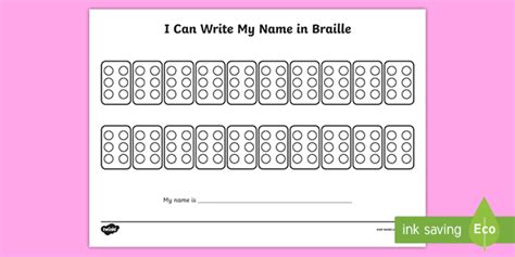 My Name In Braille Worksheet (Teacher-Made)