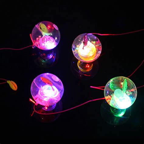 2pcs/lot Kids Toys Light Ball Toy 5.5cm Diameter Glitter Light Up Bouncy Ball Rubber Flash Led ...