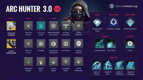 Arc 3.0 Hunter Builds - Destiny 2 - Mobalytics