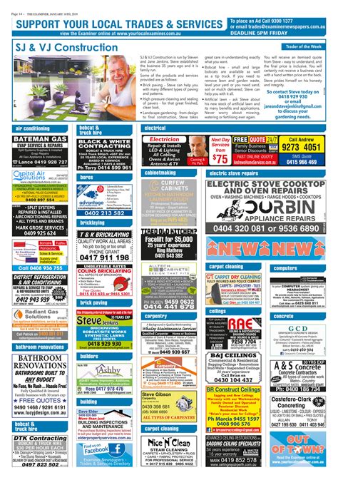 Examiner Newspapers - Canning Trades Examiner Newspapers 16th January 2019 - Page 1