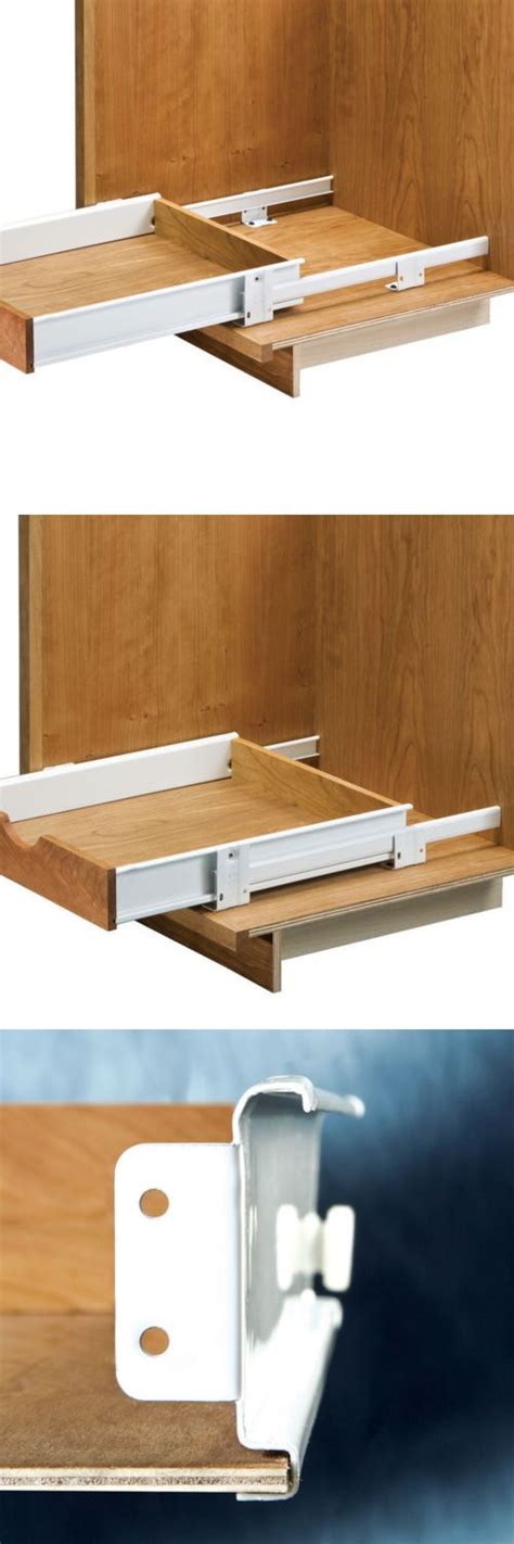Drawer Slides 134642: 18 Floor Mounted Slides Pantry Pull-Out (With Metal Sides) - Wooden Front ...