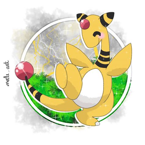 Ampharos Fan Art Pokemon by @noele art by noeleart on DeviantArt