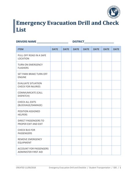 Idaho Emergency Evacuation Drill and Checklist - Fill Out, Sign Online ...