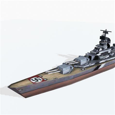 3d bismarck class battleships model