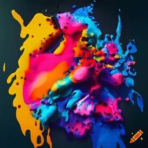 Vibrant painting with splatters and drips