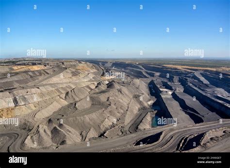 Aerial of Peak Downs open cut coal mine near Moranbah Central Queensland Australia Stock Photo ...