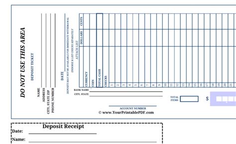 Editable Printable Large Print Bank Deposit Slip There Is Nothing Generic Deposit Slip Template ...