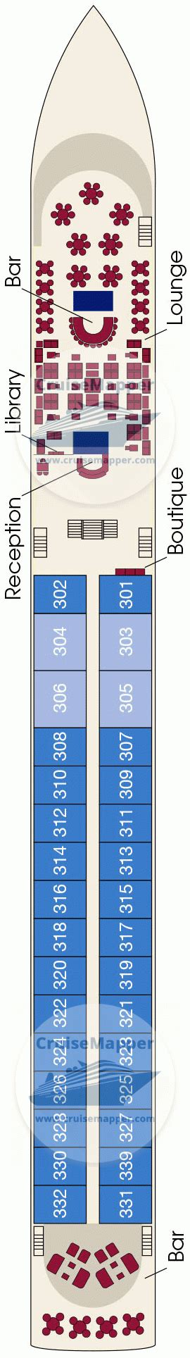 MS Charles Dickens deck 3 plan | CruiseMapper