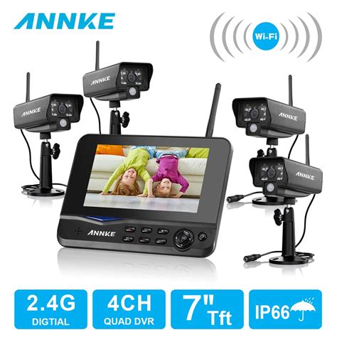 ANNKE 7" TFT LCD DVR 4CH Digital Wireless Monitor 4pcs wifi ip camera ...