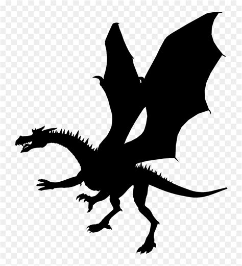 Black Dragon Silhouette - Transparent Dragon Silhouette Png, Png ...