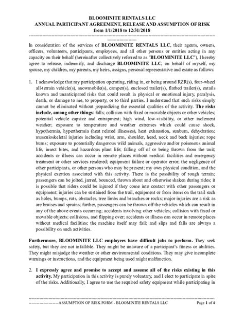 Fillable Online assumption-of-risk-form Fax Email Print - pdfFiller