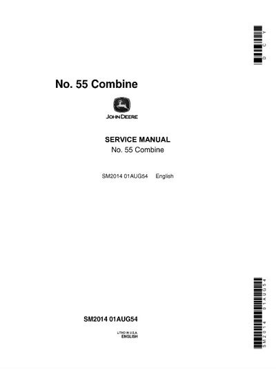 John Deere 55 Combine Service Manual SM2014 – John Deere Manual