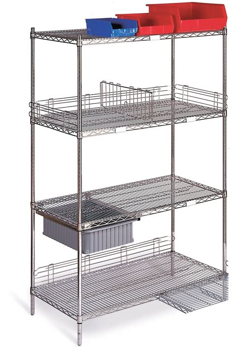 GRAINGER APPROVED Mobile Wire Shelving Unit, 72 inW x 24 inD x 68 inH ...