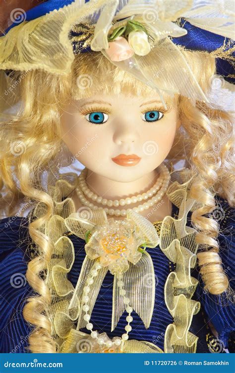 Beautiful antique doll stock photo. Image of blond, dress - 11720726