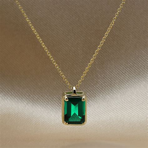 Emerald Necklace, Green Emerald , Gold Necklace, Necklace, Necklaces ...